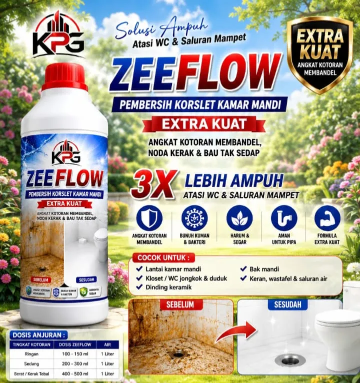 ZEE FLOW - Pembersih kerak kamar mandi extra kuat